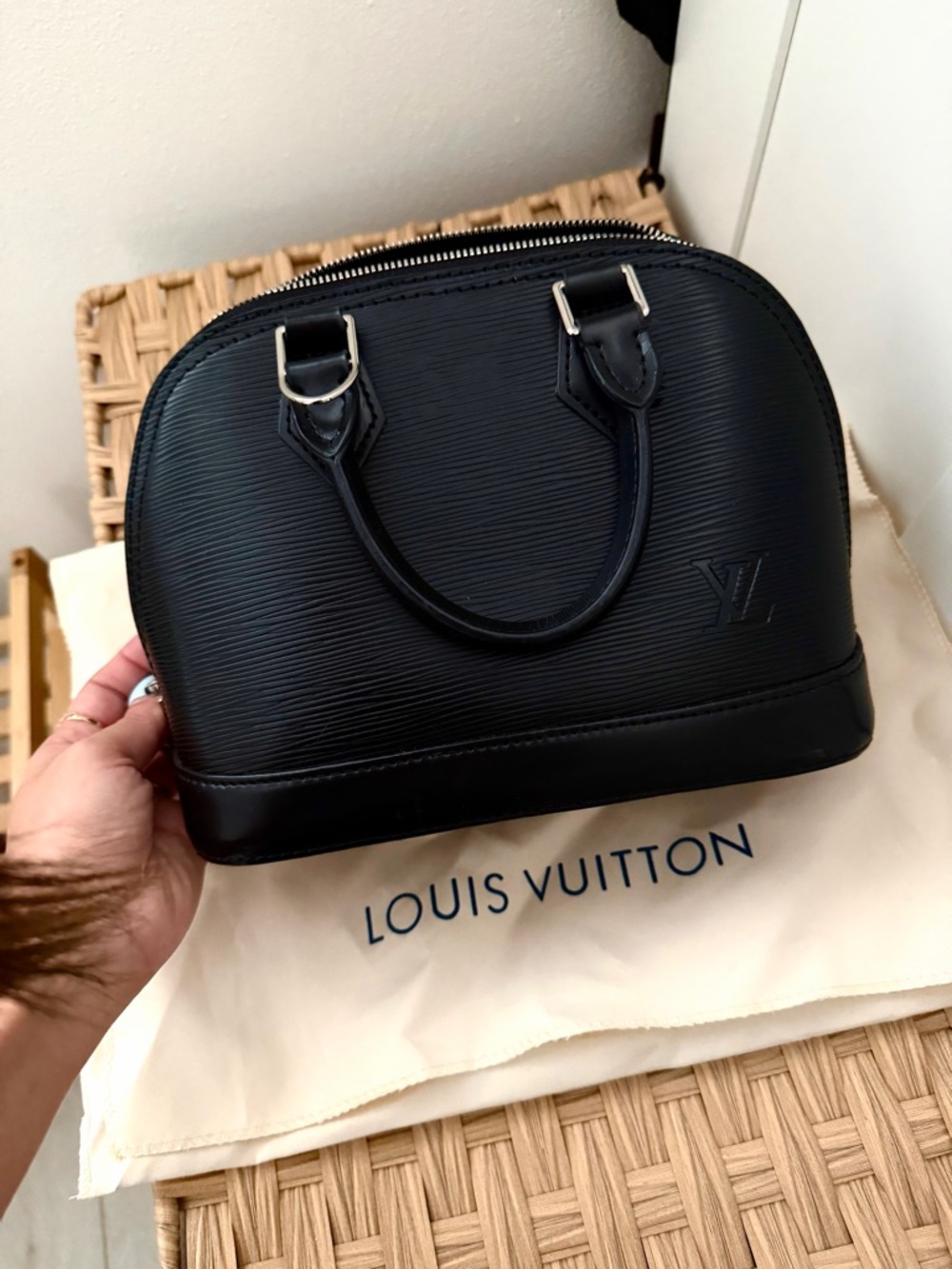 Louis Vuitton Black Epi Alma PM Satchel